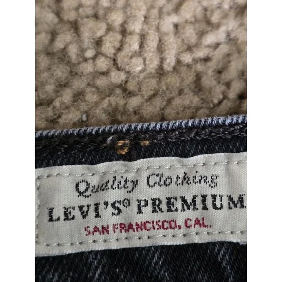 Levi’s Premium Ribcage Straight Ankle Jeans Washed Black Gray Button Fly - Sz 30 - Picture 4 of 15